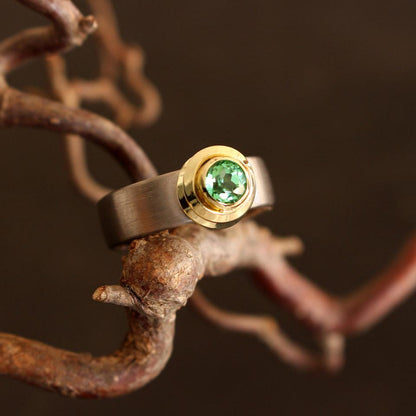 tourmaline ring in yellow and white gold