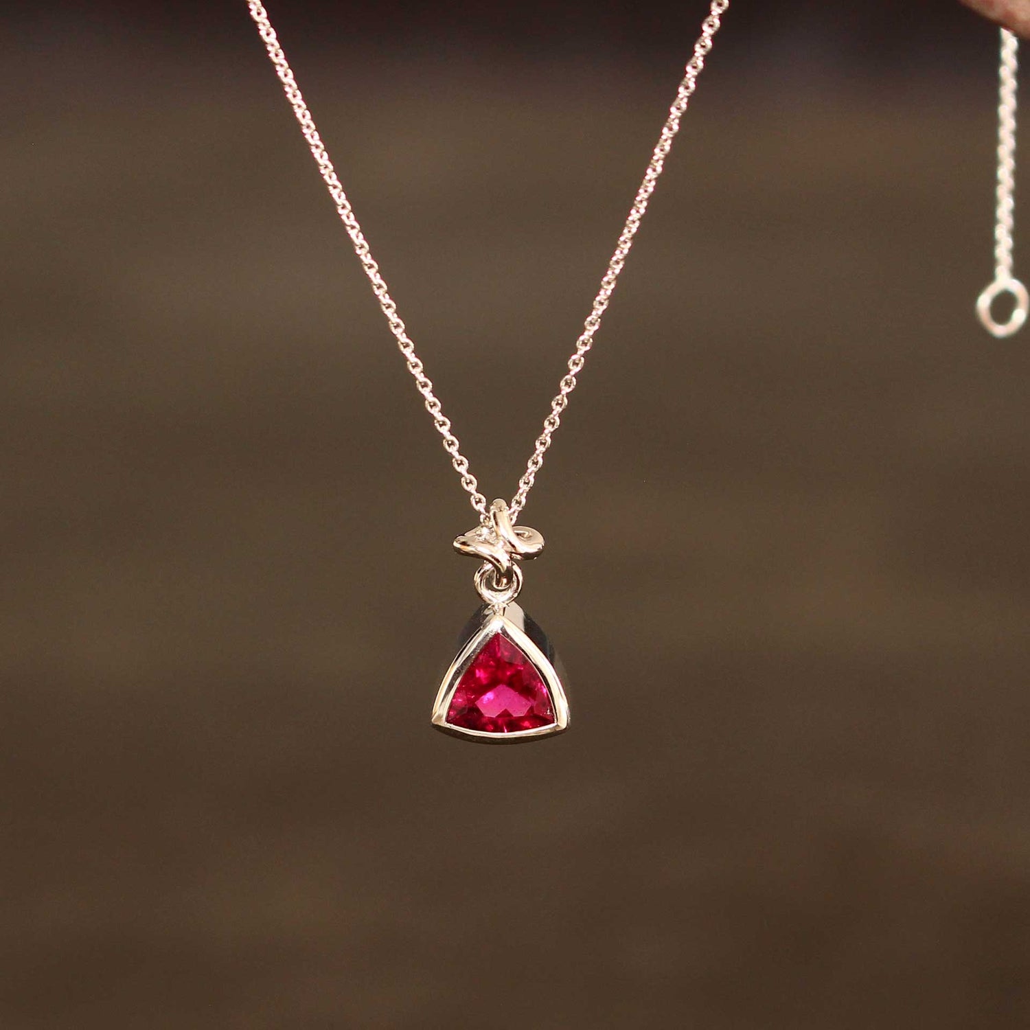 Pendant with Rubellite (Tourmaline) White Gold