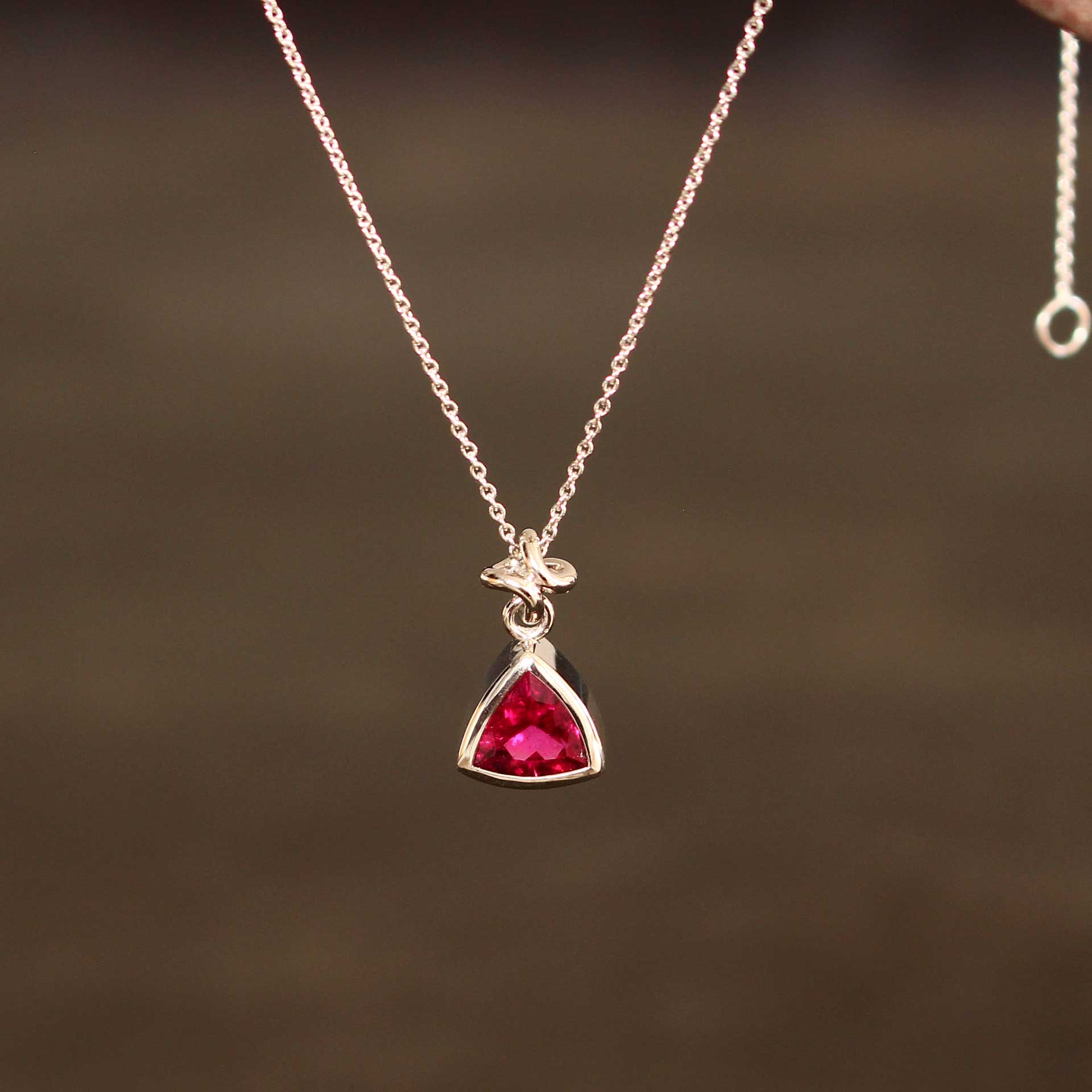 Pendant with Rubellite (Tourmaline) White Gold