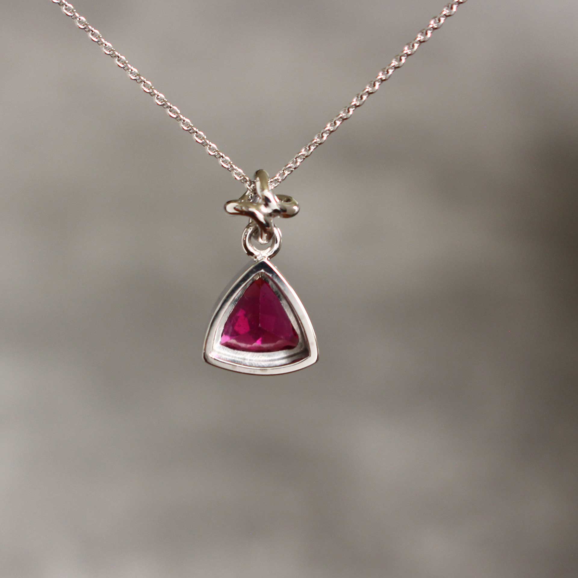 Pendant with Rubellite (Tourmaline) White Gold